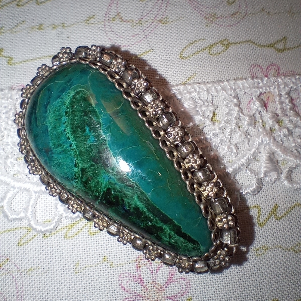 Vintage Sterling Silver & Eilat Stone Brooch-Pendant from Israel - Picture 3 of 9